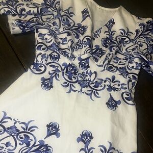 White and Blue Short Dress